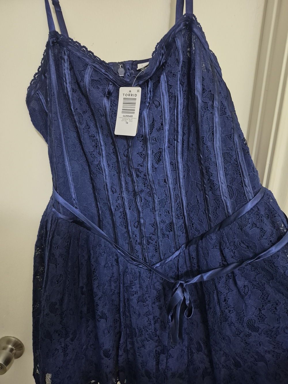 torrid Navy Blue Lace Basque-Waist Mini Dress - Picture 5 of 8